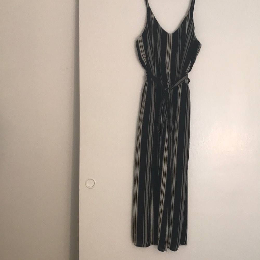 Striped midi jumpsuit